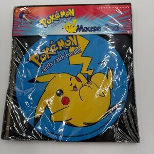 Nintendo Computer Expressions Pokémon Pikachu Mouse Pad 1999 NOS Vintage Round